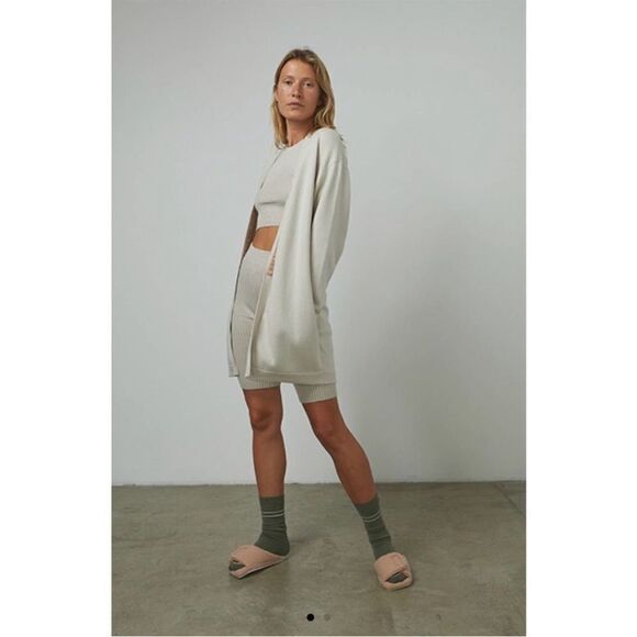 Lunya cozy cotton silk button front cardigan calm tan L/XL - Picture 7 of 7